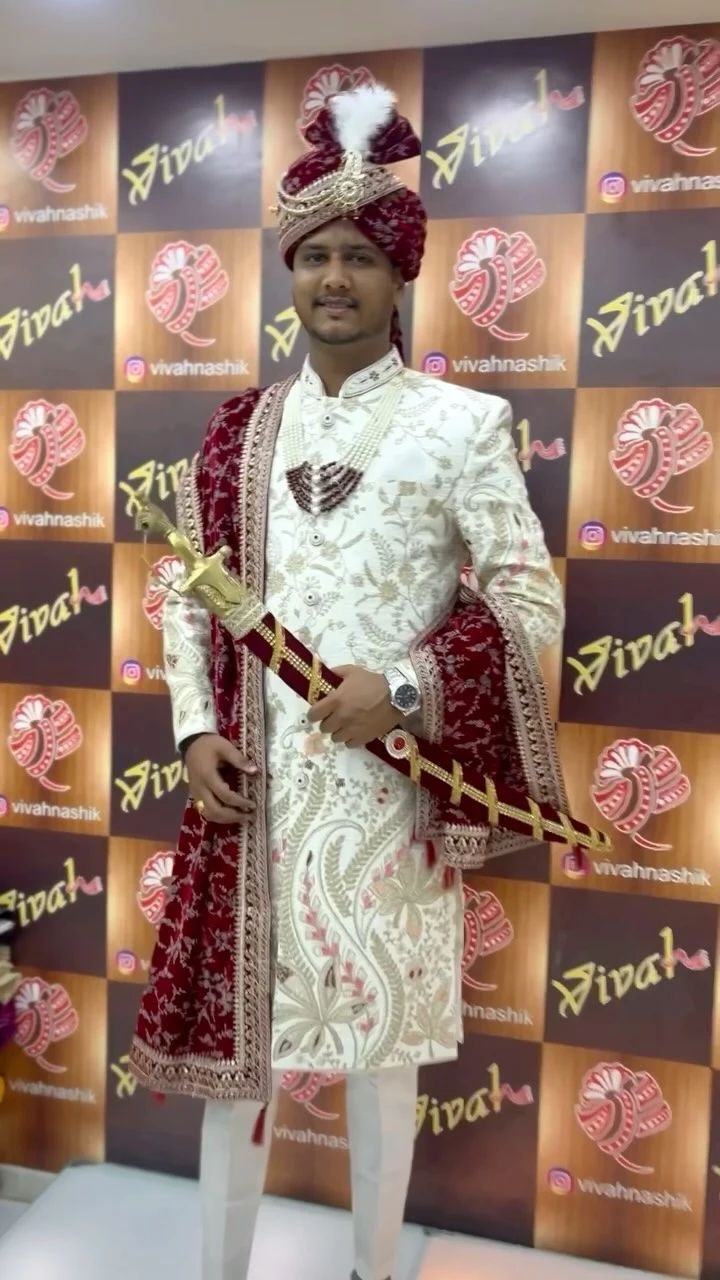 Vivah contemporary designer groom silhouette